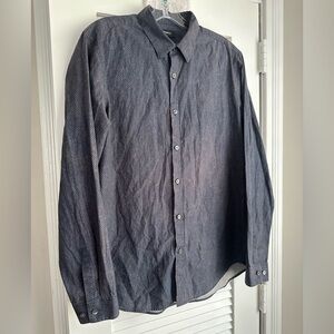 Theory men’s button up long sleeve shirt, Large
